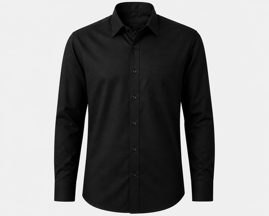“Men’s Premium Black Cotton Shirt – Slim Fit, Casual & Formal Wear”