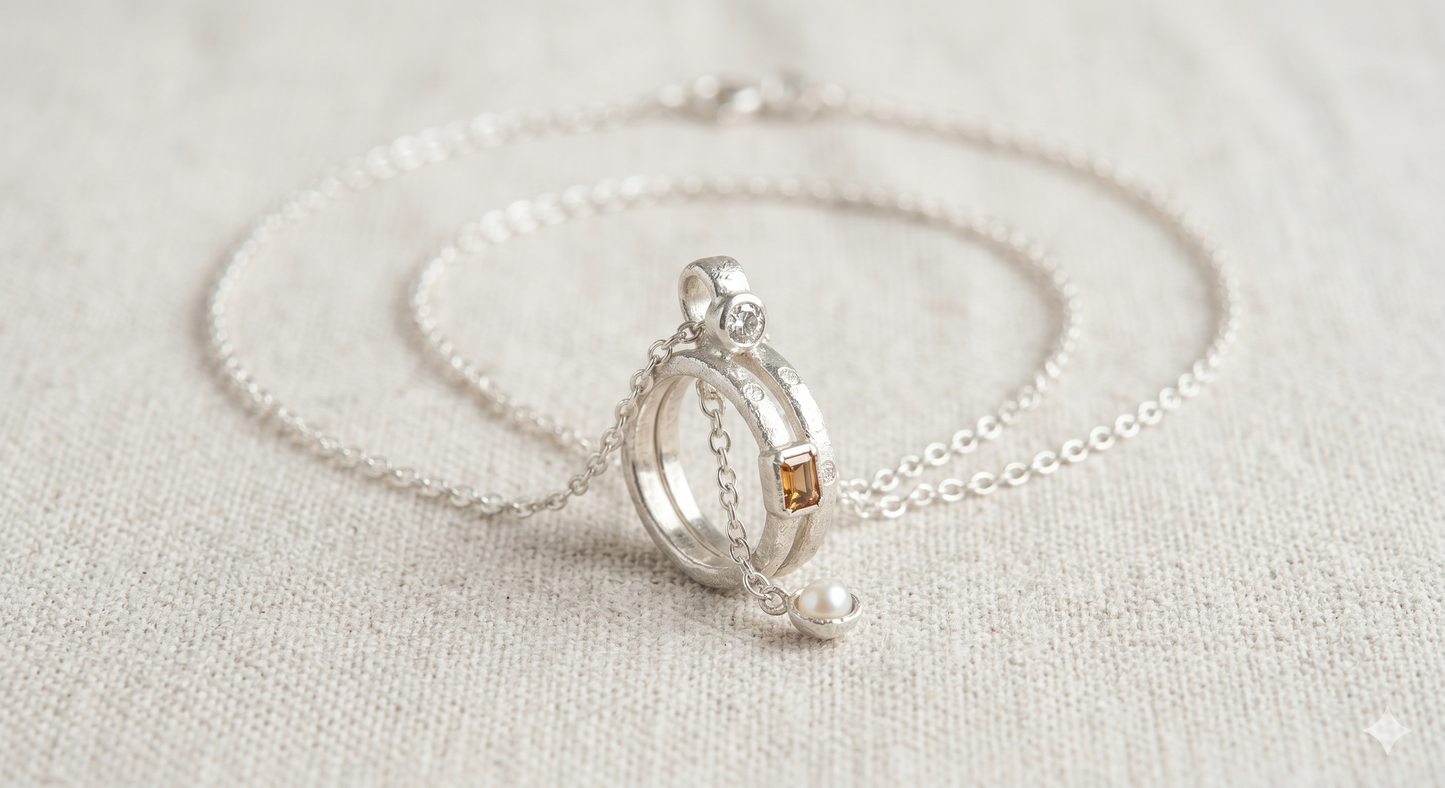 Celeste Silver Charm Necklace